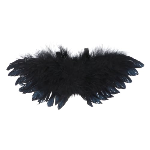 ERINGOGO 1 Stück DIY Engel Flügel Ornament für Kostüme Schwarze Flügel für Erwachsene für Partys Cosplay Dekoration für Handarbeiten und Fotografie von ERINGOGO