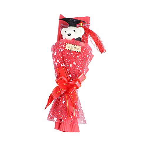 ERINGOGO 1 Stück Dr. Bärenstrauß Mittel Blumen Grad Plüsch Mini Accessoires für die Abschlusssaison Abschlussbär Puppen Herzlichen Glückwunsch, Absolvent Bär Grad Animal Stoff rot von ERINGOGO