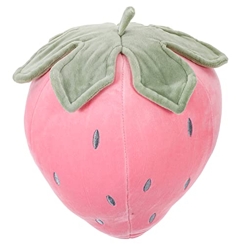 ERINGOGO 1 Stück Erdbeerkissenspielzeug Plush Toy Soft Toy Kuscheltier Süße Plüschtiere Pinke Sachen klein Erdbeerplüsch gefüllte Obstspielzeuge gefüllter Fruchtplüsch Fruchtplüschchen Rosa von ERINGOGO