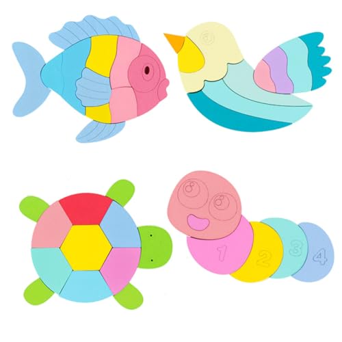 ERINGOGO 1 Stück Erinnerungspuzzle Fisch pädagogisches für Holzprozesäge Holzrätsel 3D-Speicher-Puzzle Hölzern Bunt von ERINGOGO