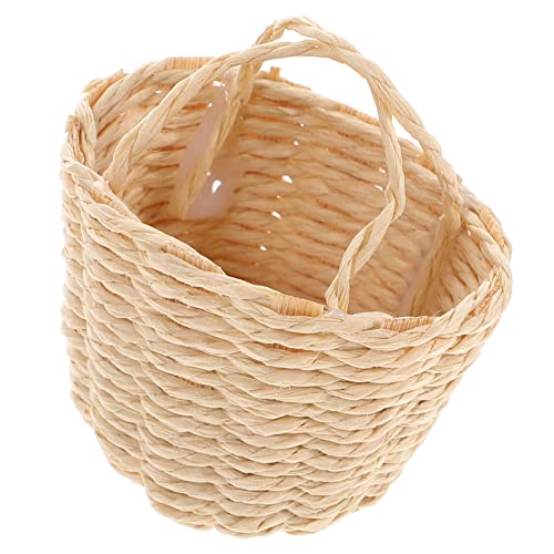 ERINGOGO 1 Stück Essens Spiel gewebter Korb Mini-Rattankorb puppenhauszubehör Modellbau Dekoration Miniatur-Korb- Mini-Korb-Verzierungen Mini schmücken Miniatur-Korbdekore Papier von ERINGOGO