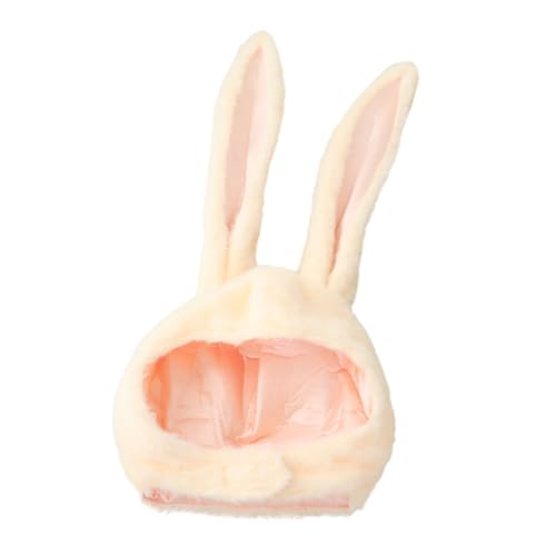 ERINGOGO 1 Stück Hut mit Hasenohren Karikatur erste für Häschen-Maskottchen-Kostüm Cosplay-Kaninchenhut Hasenmütze Plüschhäschen-Ohrkappe Plüschpartyhut Neuheit Partyhut PP Baumwolle Beige von ERINGOGO