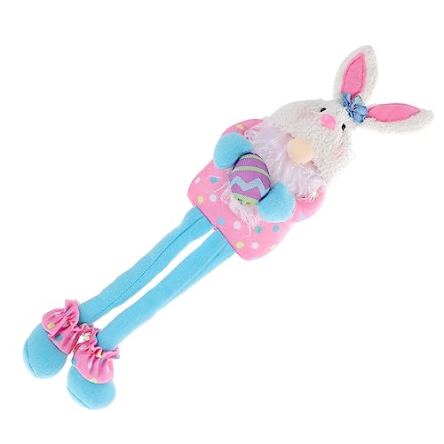 ERINGOGO 1 Stück Langbeinige Puppenverzierungen Hasenfigur Hasenornament Desktop-Dekoration Hasenfiguren langbeiniges Kaninchen Tischhasen Polyester Blue von ERINGOGO
