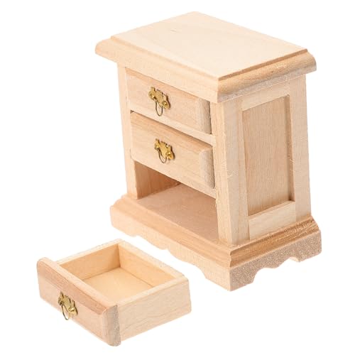 ERINGOGO 1 Stück Nachttisch Modell deko gehrungswinkel puppenhaus Einrichtung bastelpappe Puppenhaus Dekoration basteln Puppenhaus-Mini-Nachttisch Mini -Nachttisch Holz Khaki von ERINGOGO