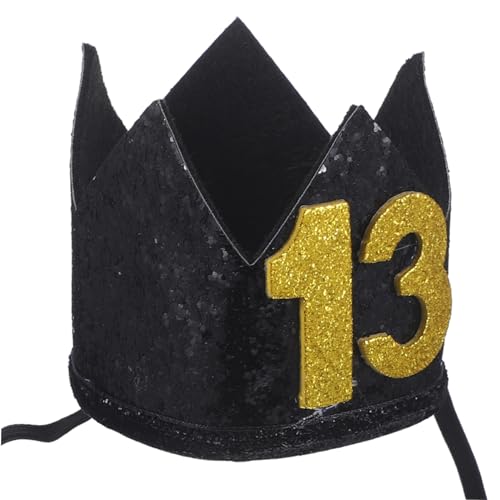 ERINGOGO 1 Stück Schwarz -gold -krone Geburtstagshut Gänseblümchen Party-accessoires-hut Geburtstags-tiara-hut Jahre Partyhüte Tiaras Junge Krone Zum 13. Geburtstag Erste Kind Vlies ERINGOGO 1 Stück Schwarz -gold -krone Geburtstagshut Gänseblümchen Party-accessoires-hut Geburtstags-tiara-hut Jahre Partyhüte Tiaras Junge Krone Zum 13. Geburtstag Erste Kind Vlies von ERINGOGO