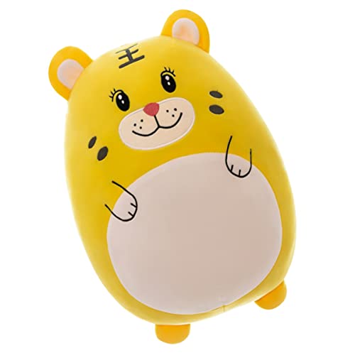 ERINGOGO 1 Stück Tigerpuppe Kinderspielzeug Stofftierpuppe Weihnachten Plüschtiere Tigerverzierung Spielzeugtiger Tigerspielzeug Tiger-Ornamente Pp Baumwolle Yellow von ERINGOGO