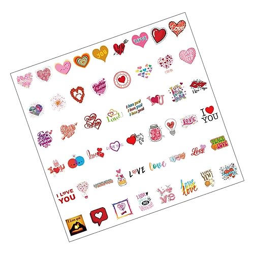 ERINGOGO Aufkleber-Set 50 Stück Liebesherz Graffiti-Aufkleber Aufkleber für Koffer Notizbuch Dekorative Valentinstag-Aufkleber von ERINGOGO