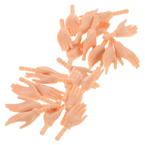 ERINGOGO 10 Paare Zubehör für Puppengelenke Puppen Hand Ersatzteile Gelenkige Puppenhand Puppenherstellung Zubehör Puppenhand Hauttextur Hände Miniatur Mini-Sachen Plastik Beige von ERINGOGO