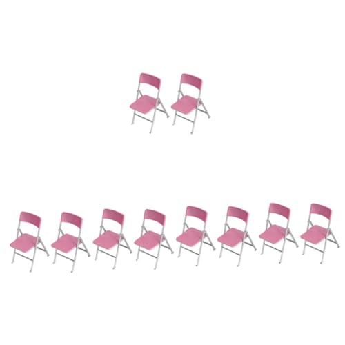 ERINGOGO 10 STK puppenhaus klappstuhl Miniatur-Stuhlmodell Miniaturstuhl kinderzimmer zubehör puppenmöbel Falthaus Desktop-Zubehör Miniaturhaar Miniaturmöbel klein Kunsthandwerk Bjd-Puppe von ERINGOGO
