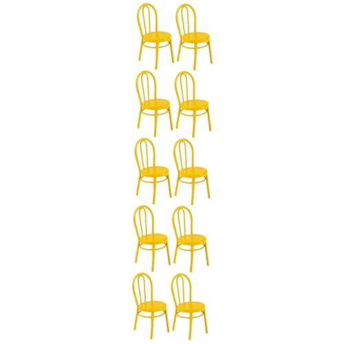ERINGOGO 10 STK Stuhl Hausdekorationen Für Zu Hause Miniaturpuppen Kleines Hausgerät Mini-möbelmodell Outdoor-dekor Miniaturstühle Für Puppen Mini-puppenmöbel Eisen Eiserner Hocker Draussen von ERINGOGO