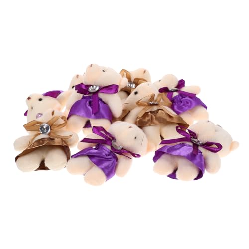 ERINGOGO 10 Stück Bärenanhänger Tasche Mini Gefüllt Hängend Trägt Masse Tiere Knuddelig Figur Ausgestopft Weiche Kleine Puppe Plüsch Partydekorationen Pp Baumwolle von ERINGOGO