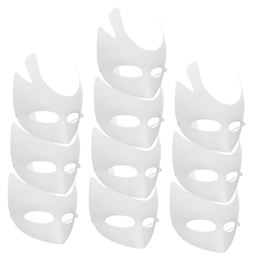 ERINGOGO 10 Stück DIY Pappmasken Blanko zum Bemalen Nachhaltige Papiermasken mit Hörnern für Erwachsene für Halloween Karneval Maskenball Tanzparty und von ERINGOGO