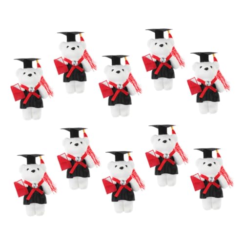 ERINGOGO 10 Stück Graduierte Doktorbär Puppe Bärenstrauß Abschlusssaison Runde Bär Ausgestopfter Abschlussbär Grad Blumenstrauß Abschluss Bär Tragen Blumenstrauß Schaum von ERINGOGO
