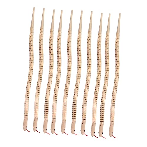 ERINGOGO 10 Stück Künstliche Schlange Aus Holz Basteln Für Rätsel Haustier Bretter Zappeln Bausätze Perlen-kit Schmelzende Perlen Freunde Cool Bausatz Armbänder Kiefernholz von ERINGOGO