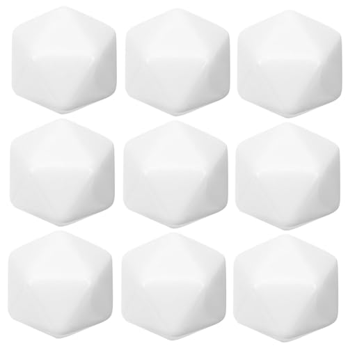ERINGOGO 10 Stück Leere Würfel Spiel Kind klein unvollendet Handwerk Block Verschiedene Würfel Leere Blöcke mehrseitiger Würfelbläsche Zahlenwürfel Würfel basteln Acryl Weiß von ERINGOGO