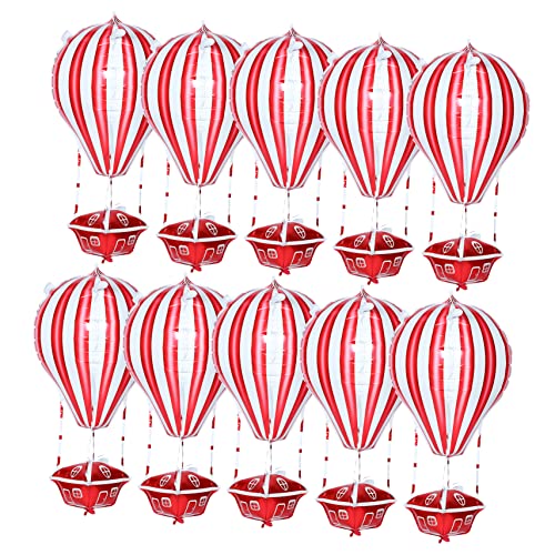 ERINGOGO Dekorativer Heißluftballon Aus Aluminiumfolie 10er-set Zum Geburtstag von ERINGOGO