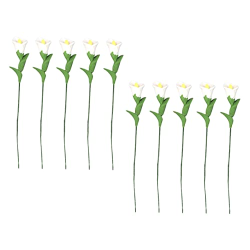 ERINGOGO 10 Stück Maßstab Realistische Kleine Blumen Dekoration für Puppenhaus Micro Szene Deko Elegante und Kompakte Spielhaus Blüten Modelle von ERINGOGO