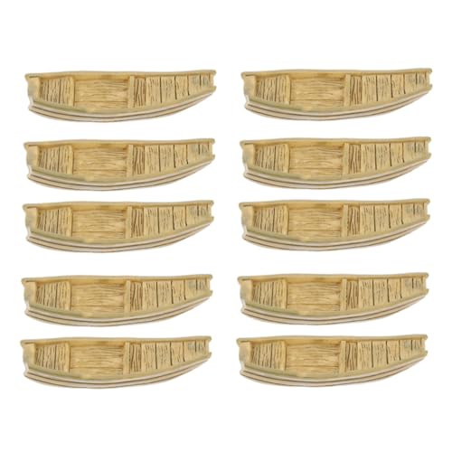 ERINGOGO 10 Stück Mikro Landschaftsmodell Mini Puppenhausmodell Puppenhausmodell Baumwollpuppen Schwarzes Sackbootmodell Wassertank Schallwand Baustein Ruderbootmodell Kunstharz von ERINGOGO
