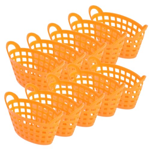 ERINGOGO 10stücke Mini Einkaufskorb Für Mädchen Teiliges Handbasket Kunststoff Orange Für Rollenspiele Aufbewahrung Und Kreative Dekoration Und Langlebiges Design Für Spielzeug Und von ERINGOGO