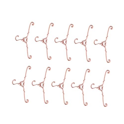 ERINGOGO 10stücke Kleiderbügel Für Puppen Teiliges Aus Robustem Roségold Zum Organisieren Von Puppenbekleidung Für Kreative -projekte Im Puppenhaus von ERINGOGO
