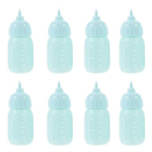ERINGOGO 10 Stück Mini-Puppenflasche doll Accessories Flaschen fläschchen Zubehör für Spielzeugflaschen Lernspielzeug für Mini-Milchflaschen Plastik Sky-Blue von ERINGOGO