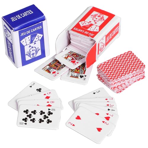 ERINGOGO 10 Stück Mini-Spielkarten Puppe Kinderspielzeug Miniaturen Miniaturdeck Mini -hausdekoration Beschichtetes Papier von ERINGOGO