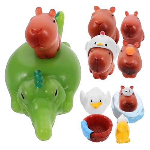 ERINGOGO 10 Stück Mini-tierspielzeug Aus Kunstharz, Kleine Tierfigur, Miniatur-Capybara-Figur, Kleine Figur von ERINGOGO