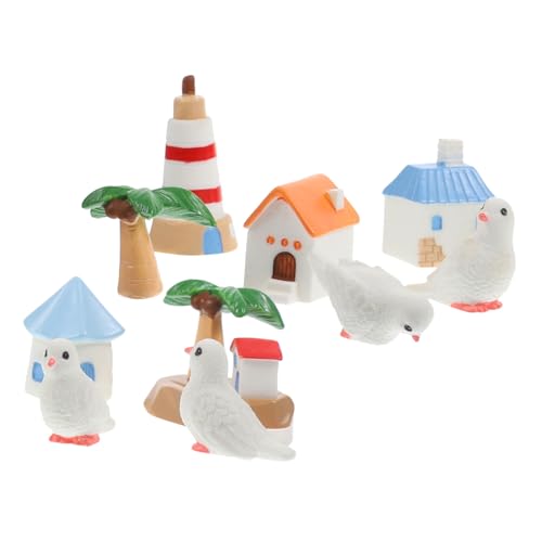 ERINGOGO 10 Stück Miniatur Dekoration Teiliges Strand Mikrolandschaft mit Haus Leuchtturm Kokospalme und Taube für DIY Dekorationen Puppenhäusern und Zen ERINGOGO 10 Stück Miniatur Dekoration Teiliges Strand Mikrolandschaft mit Haus Leuchtturm Kokospalme und Taube für DIY Dekorationen Puppenhäusern und Zen von ERINGOGO