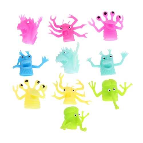ERINGOGO 10 Stück Monster- Geschichtenerzählendes Fingerwesen Finger Fremd Finger Aliens Kreaturen-Finger-Rollenspiel Farbbestien Marionetten von ERINGOGO