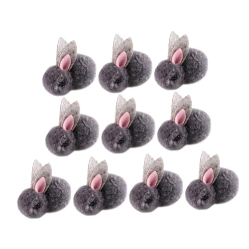 ERINGOGO 10 Stück Plüsch Häschen Plüschtiere Hase Bunny pummeluff Kuscheltier rucksacksauger bocksack Kaninchenmaterial zum Selbermachen Bastelprojekte für Erwachsene Grey von ERINGOGO