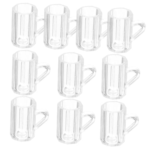 ERINGOGO 10 Stück Puppenbecher Miniatur-puppenhauszubehör Minitasse Für Puppen Miniaturdekoration Puppenhaus Zubehör Mini Trinkbecher Miniatur Mini -wasserbecher Mini-tassen Transparent Abs von ERINGOGO