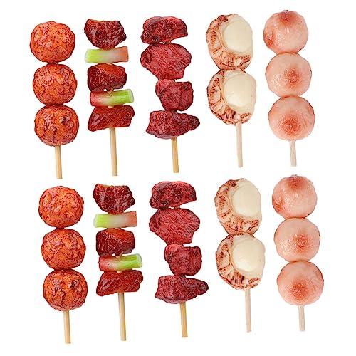 ERINGOGO 10 Stück Simulation Grillspieße Dekoration Lebensmittel Realistische Foto Requisite Barbecue Rollenspiel Küche Desktop Küche Requisite Simulation Grillspielzeug von ERINGOGO
