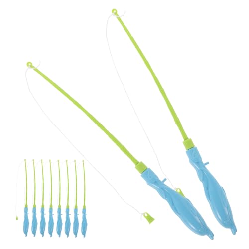 ERINGOGO 10 Stück Teiliges Angelspiel aus Kunststoff Mittelgroße Angelruten mit Farblich Gemischtem Griff Leicht und Sicher für Kindergarten und Spielplatz Fördert Feinmotorik und Hand von ERINGOGO