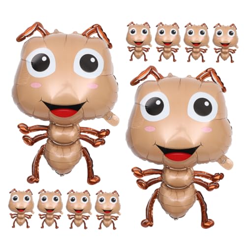 ERINGOGO 10 Stück Teiliges Ant Aluminiumfolie Ballon Wiederverwendbare Insektenform Dekoration Lebendige Farben Vielseitig für Kindergeburtstag Gartenparty und Shower Kreatives Partyzubehör von ERINGOGO