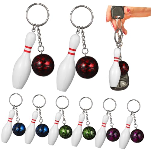 ERINGOGO 10 Stück Teiliges Bowling Schlüsselanhänger Sports Theme Keyring mit Langlebigem Leichtem Material Kreative Mini Bowling Pin Anhänger Farblich Gemischt als Sport Zufällige Farbe ERINGOGO 10 Stück Teiliges Bowling Schlüsselanhänger Sports Theme Keyring mit Langlebigem Leichtem Material Kreative Mini Bowling Pin Anhänger Farblich Gemischt als Sport Zufällige Farbe von ERINGOGO