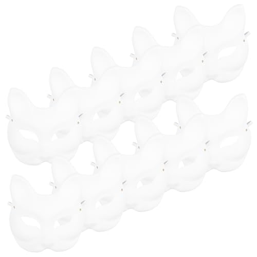 ERINGOGO 10 Stück Teiliges DIY Fuchs Papiermaske zum Bemalen Handbemalbar Leichte Maske für Halloween Karneval und Cosplay Unbemalte Bastelmaske für Erwachsene ERINGOGO 10 Stück Teiliges DIY Fuchs Papiermaske zum Bemalen Handbemalbar Leichte Maske für Halloween Karneval und Cosplay Unbemalte Bastelmaske für Erwachsene von ERINGOGO