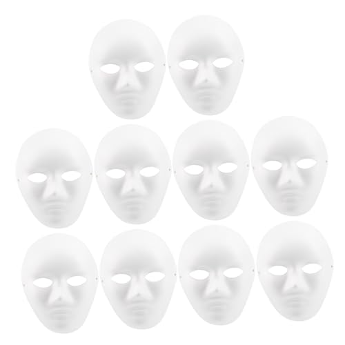ERINGOGO 10 Stück Teiliges DIY Papier Masken Weiße Vollflächige Masken zum Bemalen Wiederverwendbar Leichte Bastelmasken für Halloween Maskenball Karneval und Kreative Kostümpartys ERINGOGO 10 Stück Teiliges DIY Papier Masken Weiße Vollflächige Masken zum Bemalen Wiederverwendbar Leichte Bastelmasken für Halloween Maskenball Karneval und Kreative Kostümpartys von ERINGOGO