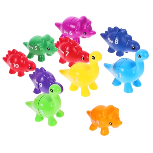 ERINGOGO 10 Stück Teiliges Dinosaurier Lernspielzeug Buchstaben und Zahlen Sortierspiel für Vorschulkinder Fördert Kreativität Hand Auge Koordination und Kognitive Entwicklung Frühförder von ERINGOGO