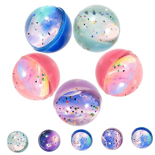 ERINGOGO 10 Stück Teiliges Elastische Stern Bälle Kleine Bunte Stress Spielzeuge für Dekomprimierende Bouncy Balls Tragbare Party Mitbringsel für Geburtstage und Entspannung von ERINGOGO