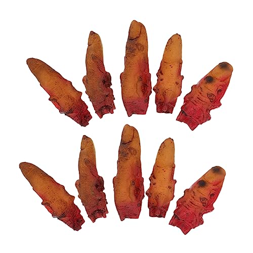 ERINGOGO 10 Stück Teiliges Halloween Deko Abgetrennter Finger Simulation Fake Finger Requisite für Gruselige Spukzimmer und Halloween Partys von ERINGOGO