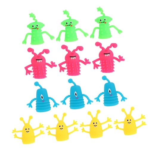 ERINGOGO 10 Stück Teiliges Halloween Fingerpuppen TPR Weiche Mini Kreaturen für Interaktives Geschichtenerzählen und Eltern Kommunikation Bunte Deko für Halloween Party von ERINGOGO