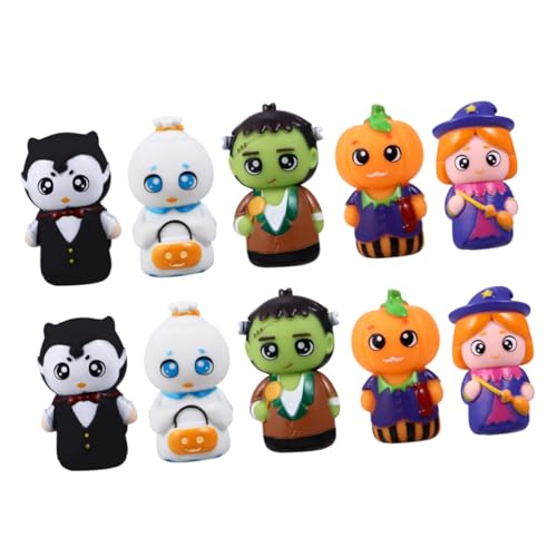 ERINGOGO 10 Stück Teiliges Halloween Fingerpuppenspielzeug für PVC Material Interaktive Storytelling Handpuppen Fördert Kreativität und Sprachentwicklung Geeignet für Kindergarten und von ERINGOGO