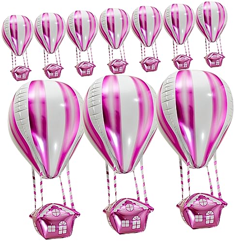 ERINGOGO 10 Stück Teiliges Heißluftballon Aluminium Folienballons Rosa Langlebig und Farbecht für Kindergeburtstag Partydeko Leichte Kreative Raumdekoration für Klassenraum und ERINGOGO 10 Stück Teiliges Heißluftballon Aluminium Folienballons Rosa Langlebig und Farbecht für Kindergeburtstag Partydeko Leichte Kreative Raumdekoration für Klassenraum und von ERINGOGO