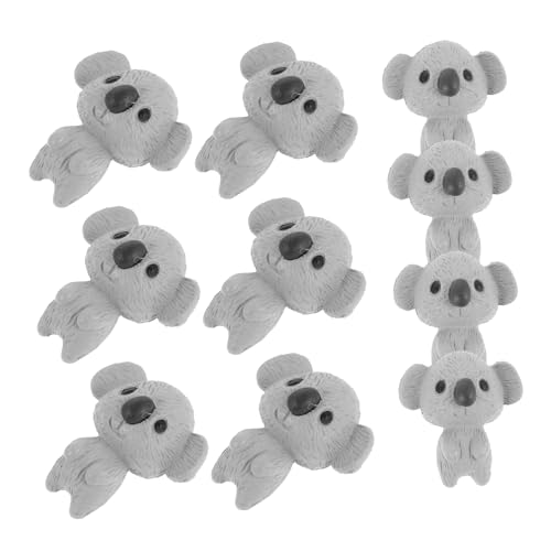 ERINGOGO 10 Stück Teiliges Kleine Koala Figuren aus Langlebigem Harz Detailreich Gestaltete Mini Tierfiguren für Mikro Landschaften DIY Garten Blumenpot und Bonsai Dekoration von ERINGOGO