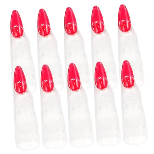 ERINGOGO 10 Stück Teiliges Leuchtende Hexenfinger Fingernagelüberzüge Nachtleuchtend Halloween Scherzartikel Cosplay Requisiten für Horror und Kostümpartys von ERINGOGO