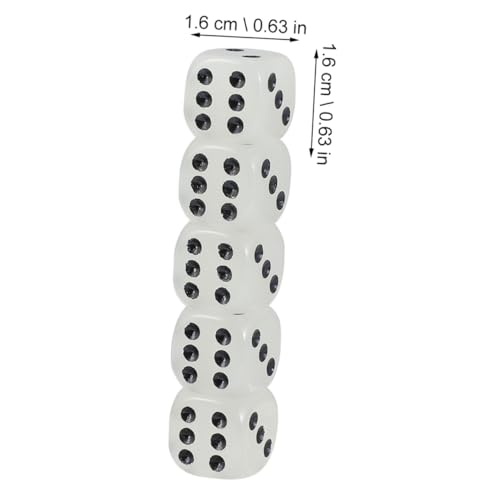 ERINGOGO 10 Stück Teiliges Luminous Acrylwürfel mit Schwarzen Punkten Leuchtende Sechsseitige Spielwürfel für Partys Brettspiele und Poker Leicht Tragbar für Dunkle Umgebungen von ERINGOGO