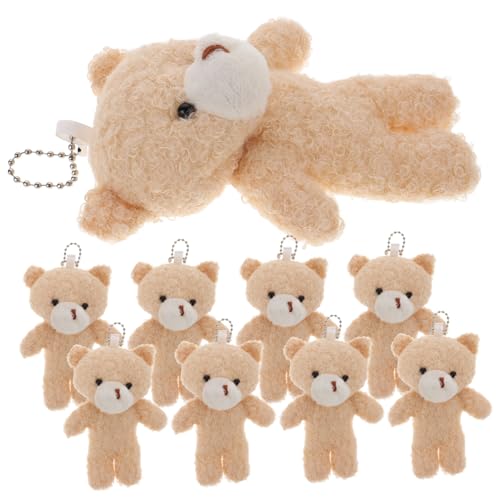 ERINGOGO 10 Stück Teiliges Mini Flauschige Handgefertigte Stoffbären für DIY Schlüsselanhänger Taschenanhänger und Dekorative Accessoires Weiches Baumwollmaterial Lebendige Farben von ERINGOGO