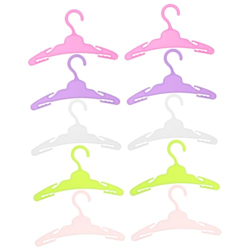 ERINGOGO 10 Stück Teiliges Mini Puppen Kleiderbügel aus Kleine Glatte Puppenkleiderbügel für Puppenhaus Zubehör Platzsparend Praktisch zum Aufhängen von Puppenkleidung für Kinderzimmer von ERINGOGO