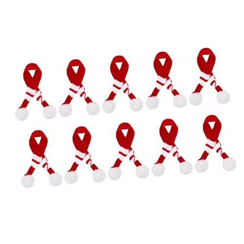 ERINGOGO 10 Stück Teiliges Mini Schals aus Robustem Material Kreative und Zarte Puppenschals in Rot und Grün als Party Dekoration für Weihnachtsfiguren Vielseitig für Puppen und Mini von ERINGOGO