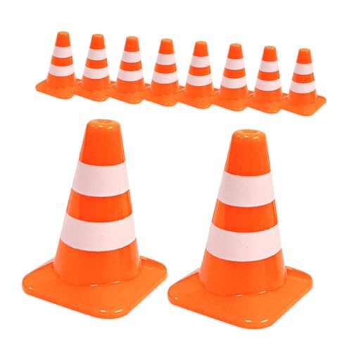 ERINGOGO 10 Stück Teiliges Mini Verkehrshütchen Leicht Robust für Lernspielzeug DIY Szene Zubehör für Puppenhaus Straßenverkehr Erziehung Draußen von ERINGOGO